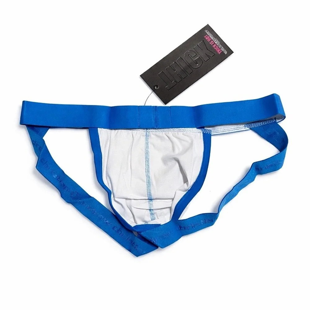 Andrew‎ Christian THICK S (31-33) Jockstrap White Blue Athletic Supporter 92942